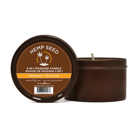 Hemp Seed 3-in-1 Massage Candle - Dreamsicle - 6 Oz. - SexToy.com