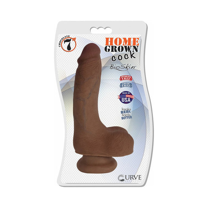 Home Grown Cock 7 inches Chocolate Brown Dildo - SexToy.com