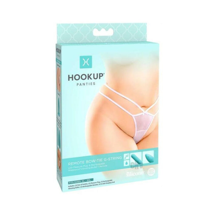 Hookup Remote Bow-tie G-string White Fits Size Xl-xxl | SexToy.com