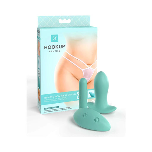 Hookup Remote Bow-tie G-string White Fits Size XL-XXL - SexToy.com