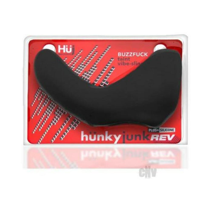 Hunkyjunk Buzzfuck Cock & Ball Sling With Taint Vibrator Tar Ice | SexToy.com