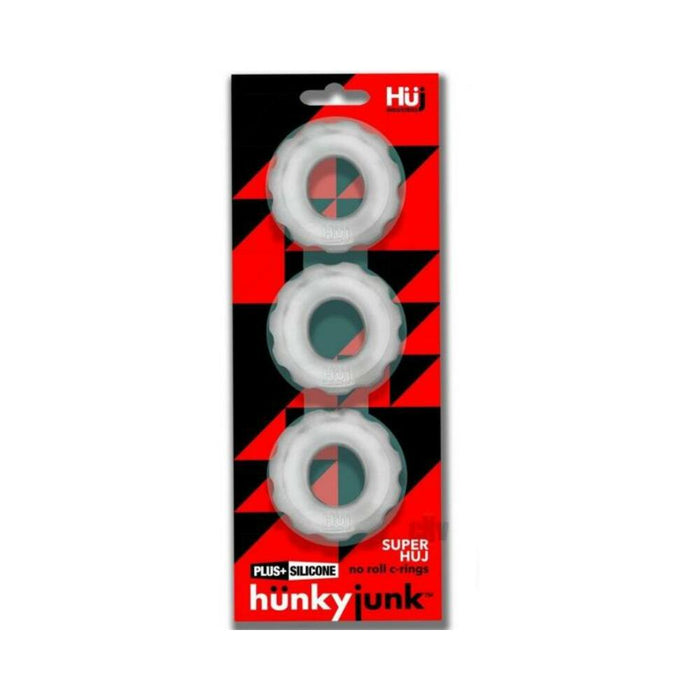 Hunkyjunk Superhuj 3-pack Cockrings Clear Ice | SexToy.com