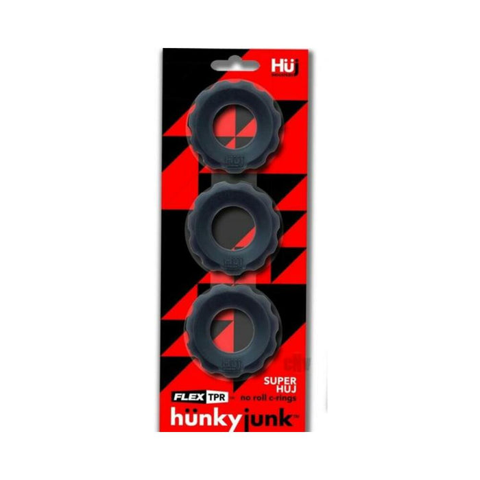 Hunkyjunk Superhuj 3-pack Cockrings Tar Ice | SexToy.com