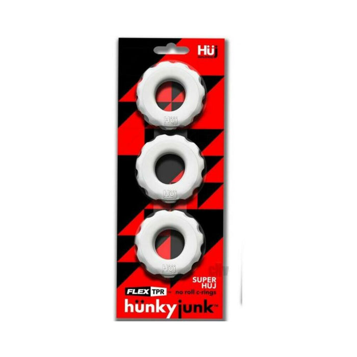 Hunkyjunk Superhuj 3-pack Cockrings White Ice | SexToy.com