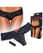 Hustler Vibrating Panties Lace Up Back Thong Black S/M | SexToy.com