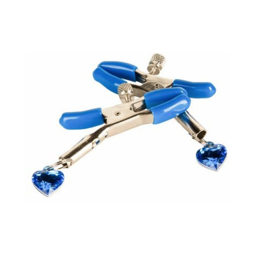 I'll Never Let Go Nipple Clamps Heart Charms Blue | SexToy.com