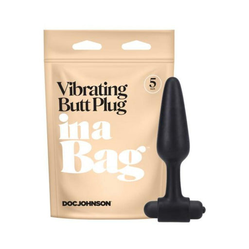 In A Bag Vibrating Butt Plug 5in Black - SexToy.com
