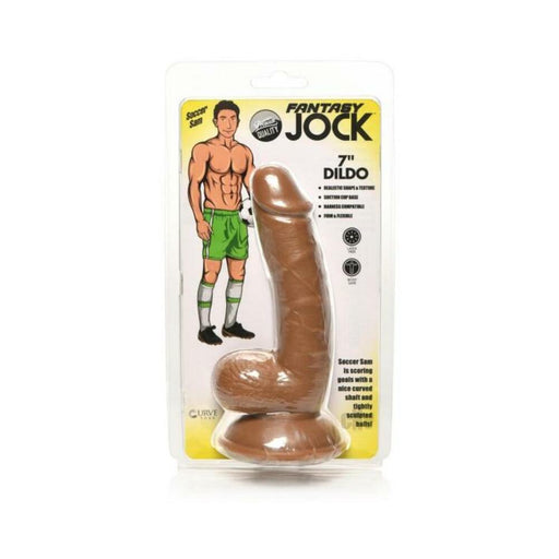 Jock Soccer Sam 7 In. Dildo With Balls Dark - SexToy.com