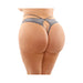 Kalina Velvet Strappy Cut-out Thong With Keyhole Back Gray Queen - SexToy.com