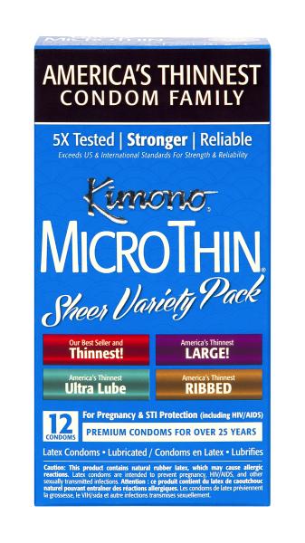 Kimono Mico Thin Variety 12 Pack Condoms | SexToy.com