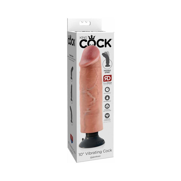 King Cock 10in Vibrating Cock - SexToy.com
