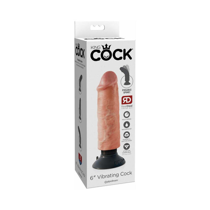King Cock 6 inches Vibrating Dildo Beige - SexToy.com