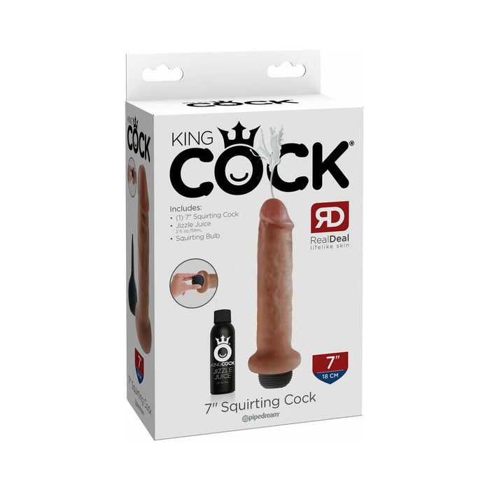 King Cock 7in Squirting Cock Tan - SexToy.com