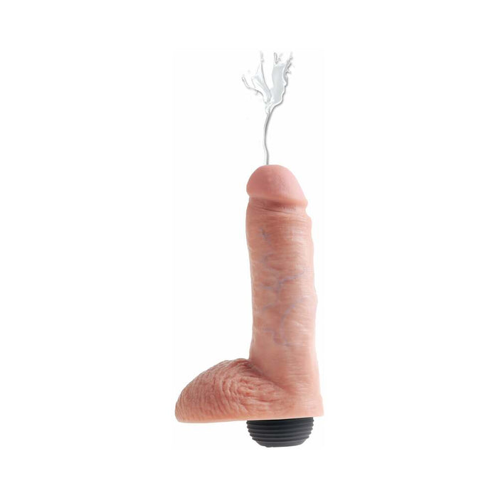 King Cock 8 inches Squirting C*ck Balls Beige - SexToy.com