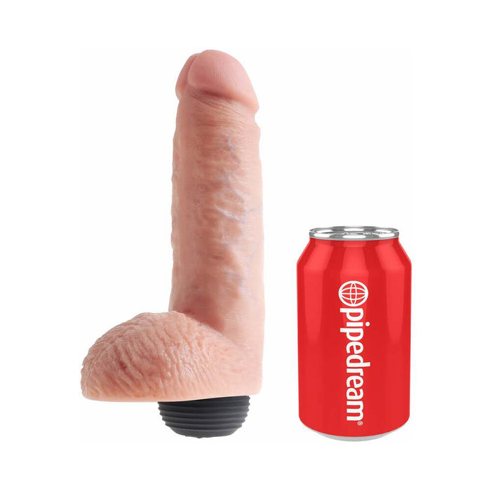 King Cock 8 inches Squirting C*ck Balls Beige - SexToy.com