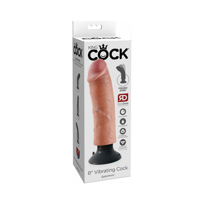 King Cock 8 inches Vibrating Dildo Beige - SexToy.com