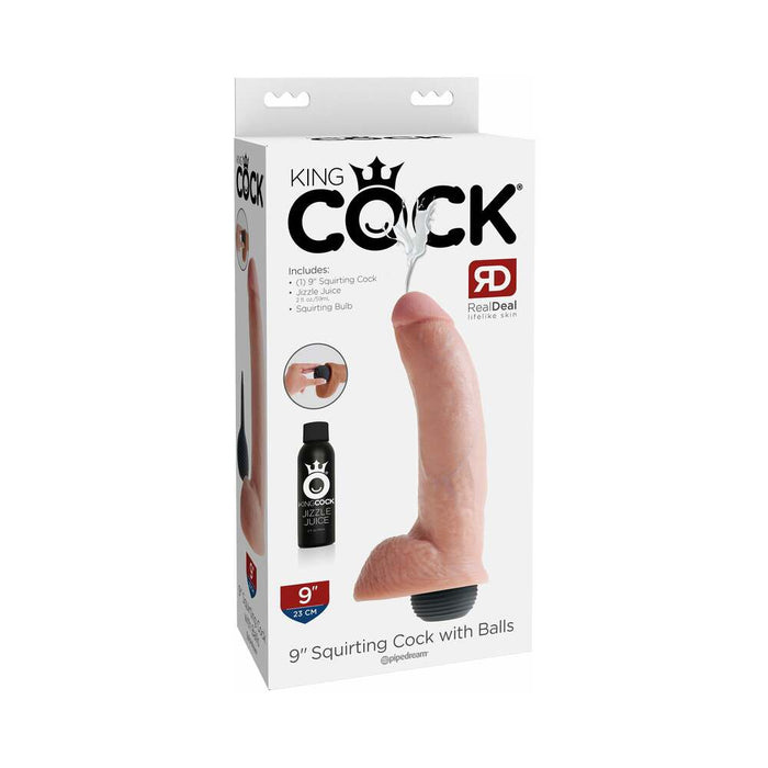 King Cock 9in Squirting Cock - Flesh - SexToy.com