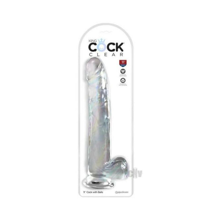 King Cock Clear With Balls 11in Clear - SexToy.com
