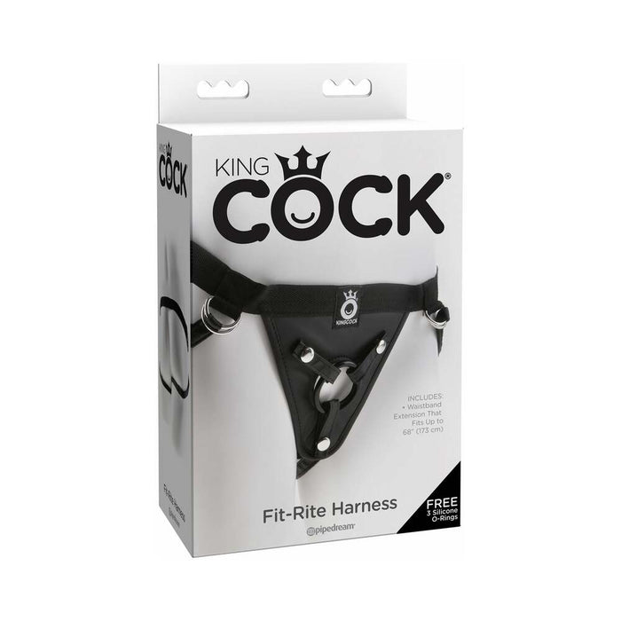 King Cock Fit Rite Harness Black Nylon Strap On - SexToy.com