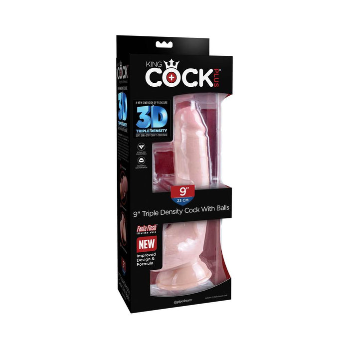 King Cock Triple Density 9 inches Cock, Balls Beige | SexToy.com