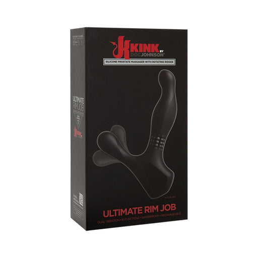 Kink - The Ultimate Rimmer Job Vibrating Silicone Prostate Massager With Rotating Ridges Black | SexToy.com