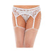 Lace Garter Belt with Thong Panty O/S White | SexToy.com