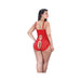 Lace Open Cup Crotchless Teddy Red One Size Queen - SexToy.com