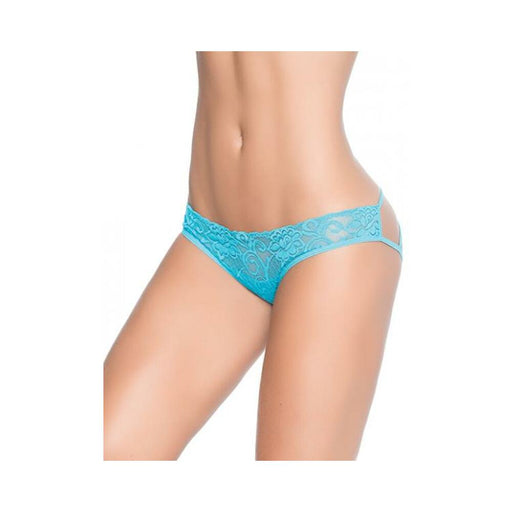 Lace Panty W/back Cage Turquoise Md - SexToy.com