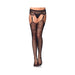 Lace Top Fishnet Stocking Cuban Heel & Tear Drop Garterbelt O/S Black | SexToy.com