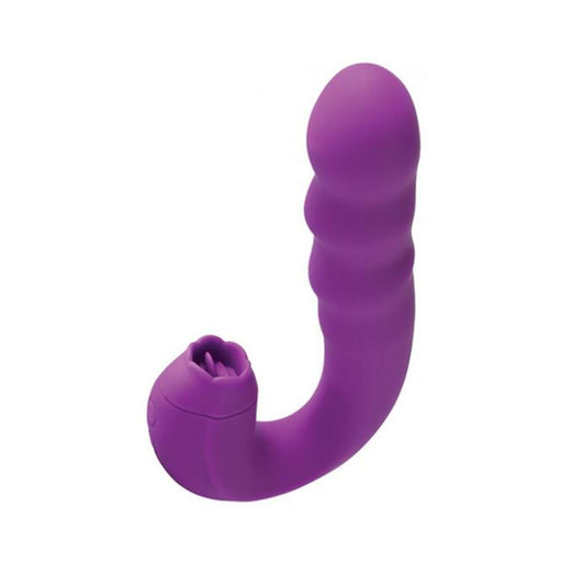 Lilian G-spot Vibrator W/rotating Head & Vibrating Tongue - Purple - SexToy.com