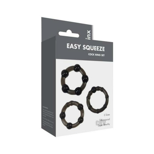 Linx Easy Squeeze Cock Ring Set Black Os - SexToy.com