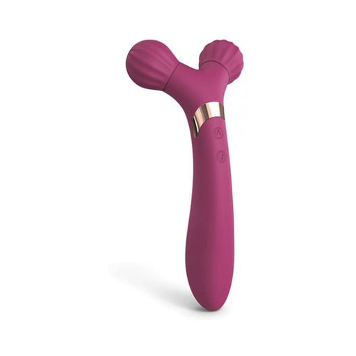 Love To Love Fireball Rechargeable Dual Ended Silicone Body Massager & Vibrator Plum Star | SexToy.com