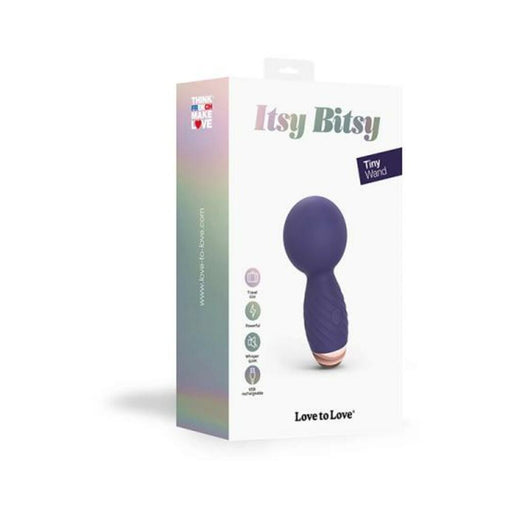 Love To Love Itsy Bitsy Rechargeable Silicone Mini Wand Vibrator Midnight Indigo | SexToy.com