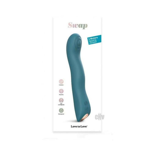 Love To Love Swap Rechargeable Triple Motor Tapping Silicone G-spot Vibrator Teal Me | SexToy.com