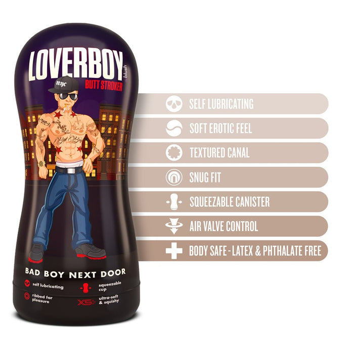 Loverboy Bad Boy Next Door Self-lubricating Anal Stroker Beige - SexToy.com