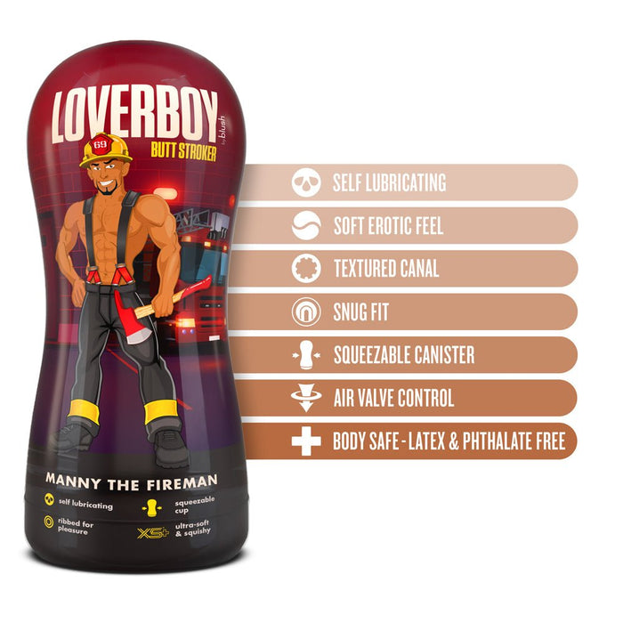 Loverboy Manny The Fireman Self-lubricating Anal Stroker Tan - SexToy.com