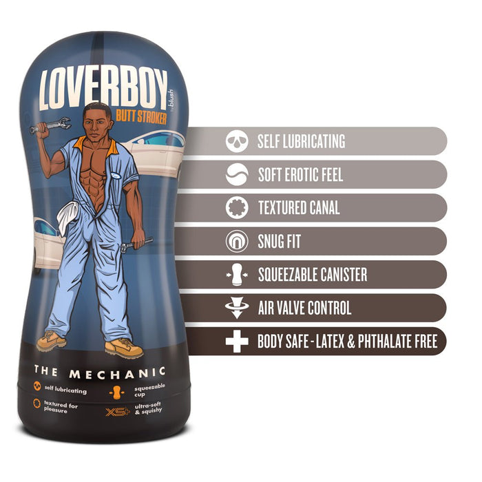 Loverboy The Mechanic Self-lubricating Anal Stroker Brown - SexToy.com