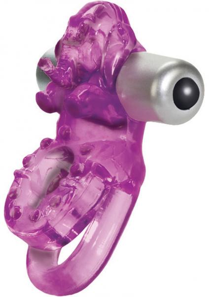 Lovers Delight Ele Double Support Enhancer Ring With Removable 3 Speed Stimulator Purple | SexToy.com