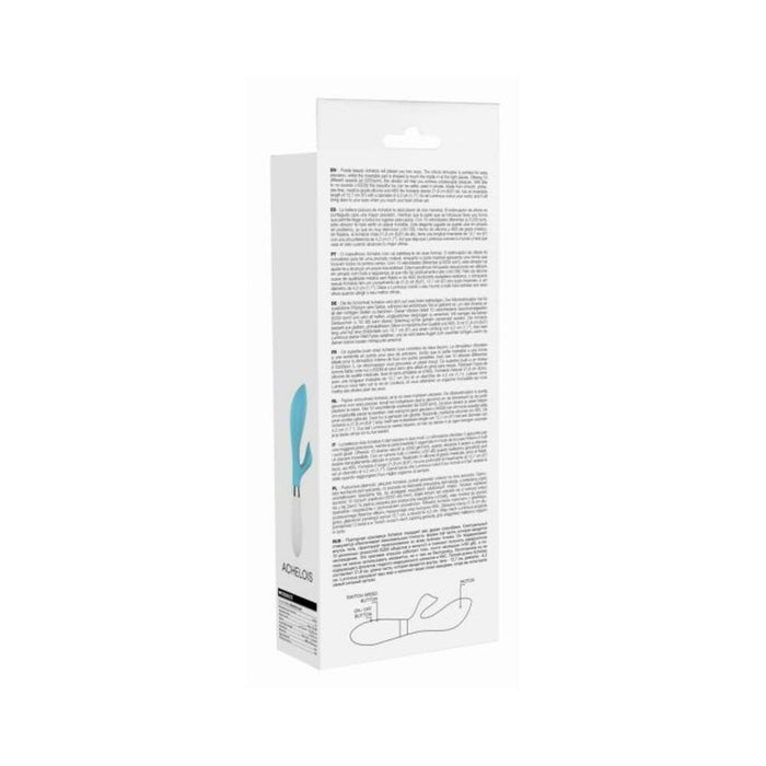 Luna Neon Achelois Ultra-soft Silicone Dual Stimulator Turquoise | SexToy.com