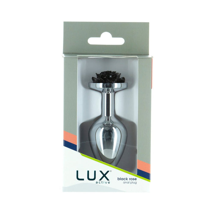Lux Active Rose Metal Butt Plug 3.5 In. Black - SexToy.com