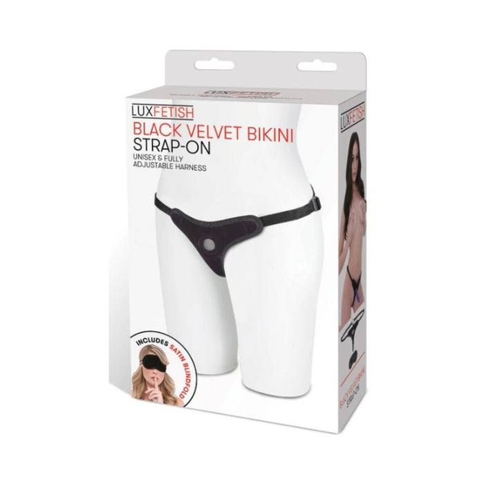 Lux Fetish Black Velvet Bikini Strap On O/S | SexToy.com