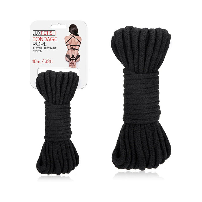 Lux Fetish Bondage Rope 33 Ft/10 M - Black - SexToy.com
