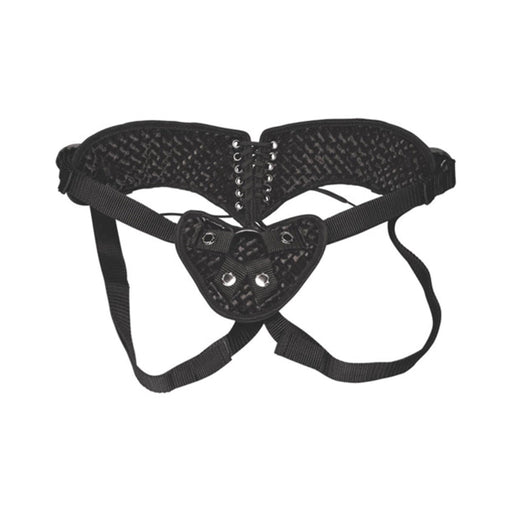 Lux Fetish Diamond Velvet Strap-On Corset Black | SexToy.com