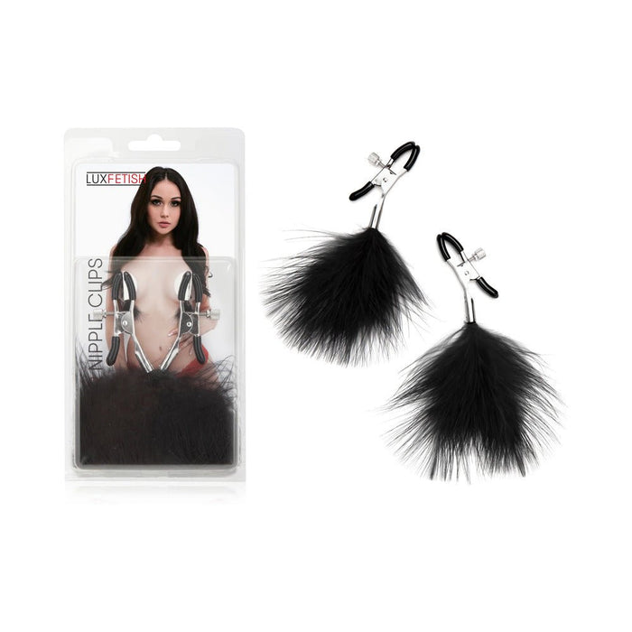 Lux Fetish Feather Nipple Clips - SexToy.com