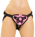 Lux Fetish Velvet Strap On Harness Pink O/S - SexToy.com