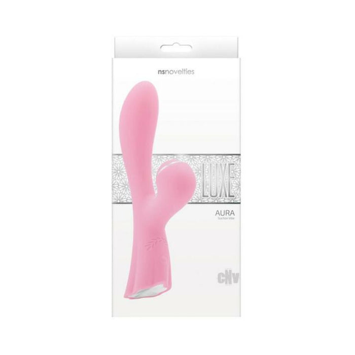 Luxe Aura Rechargeable Suction Dual Stimulator - Pink | SexToy.com