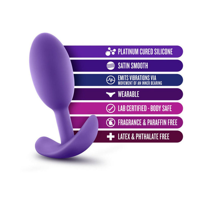 Luxe - Wearable Vibra Slim Plug - Medium - Purple - SexToy.com