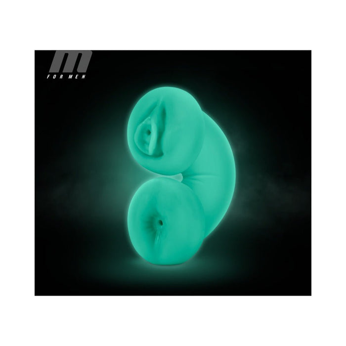 M For Men - Soft And Wet - Double Trouble Glow-in-the-dark Stroker - Vanilla - SexToy.com