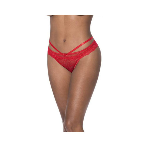 Magic Silk Ooh La Lace Peek-a-boo Cheeky Panty Red S/m | SexToy.com
