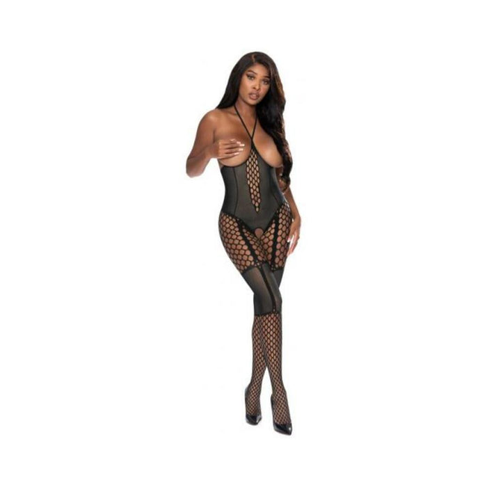 Magic Silk Seamless Cupless & Crotchless Catsuit Black O/s - SexToy.com